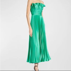 AMUR Giada Strapless Pleated Charmeuse Dress